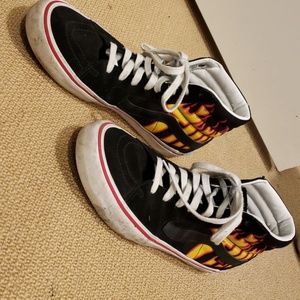 Vans high top flame
